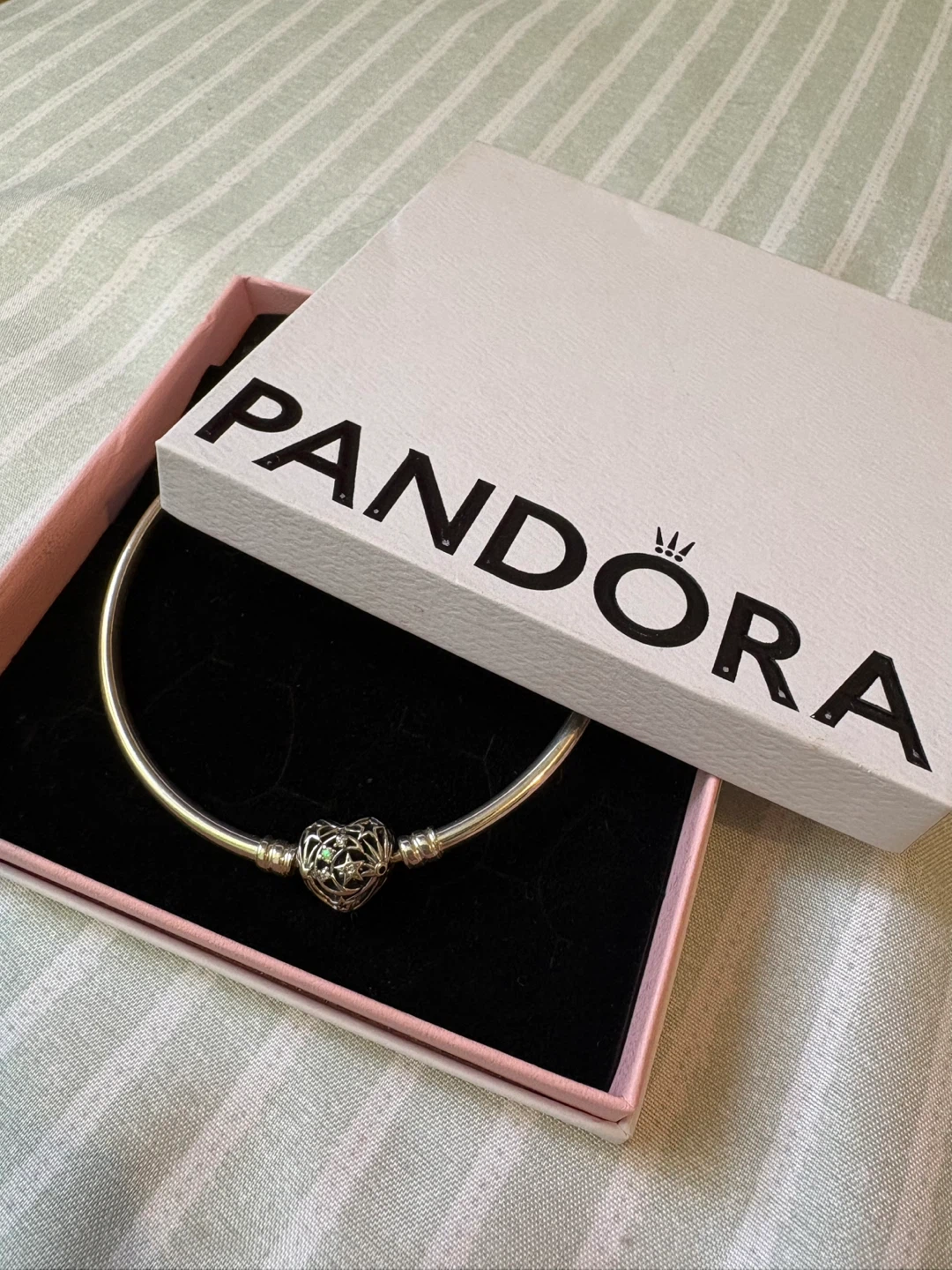 Pandora Bangle with Heart Charm