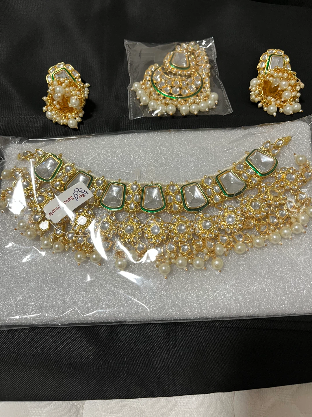R.A. Zara Gems Pearls Jewellery Set - New