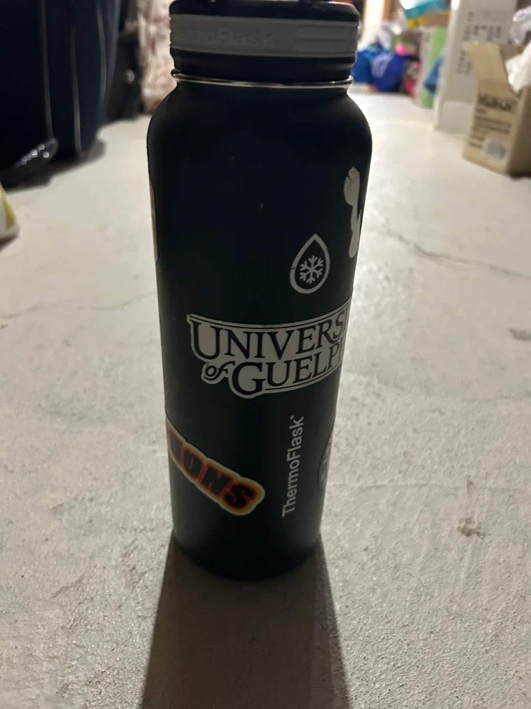 ThermoFlask Water Bottle with Guelph Stickers thumbnail