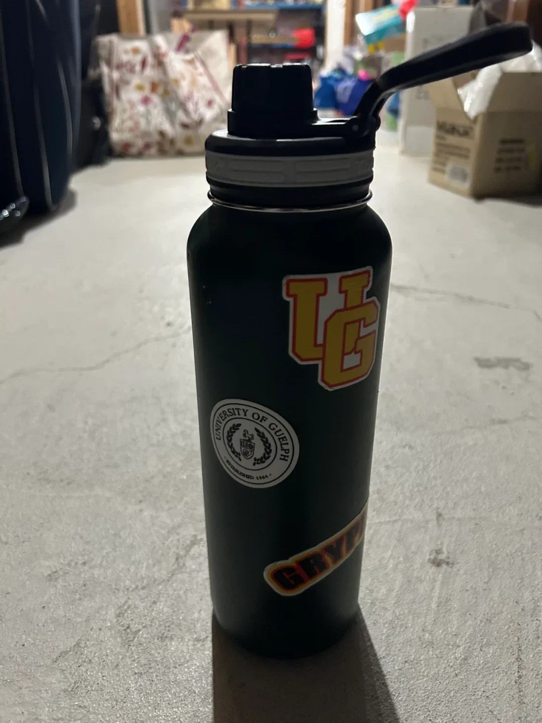 ThermoFlask Water Bottle with Guelph Stickers image indicator(2)