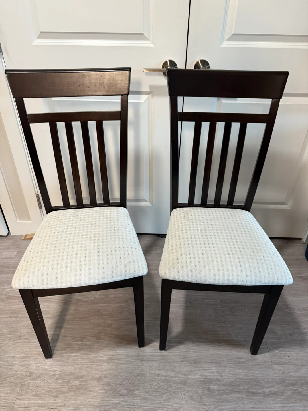 Set of 2 Dark Brown Dining Chairs
