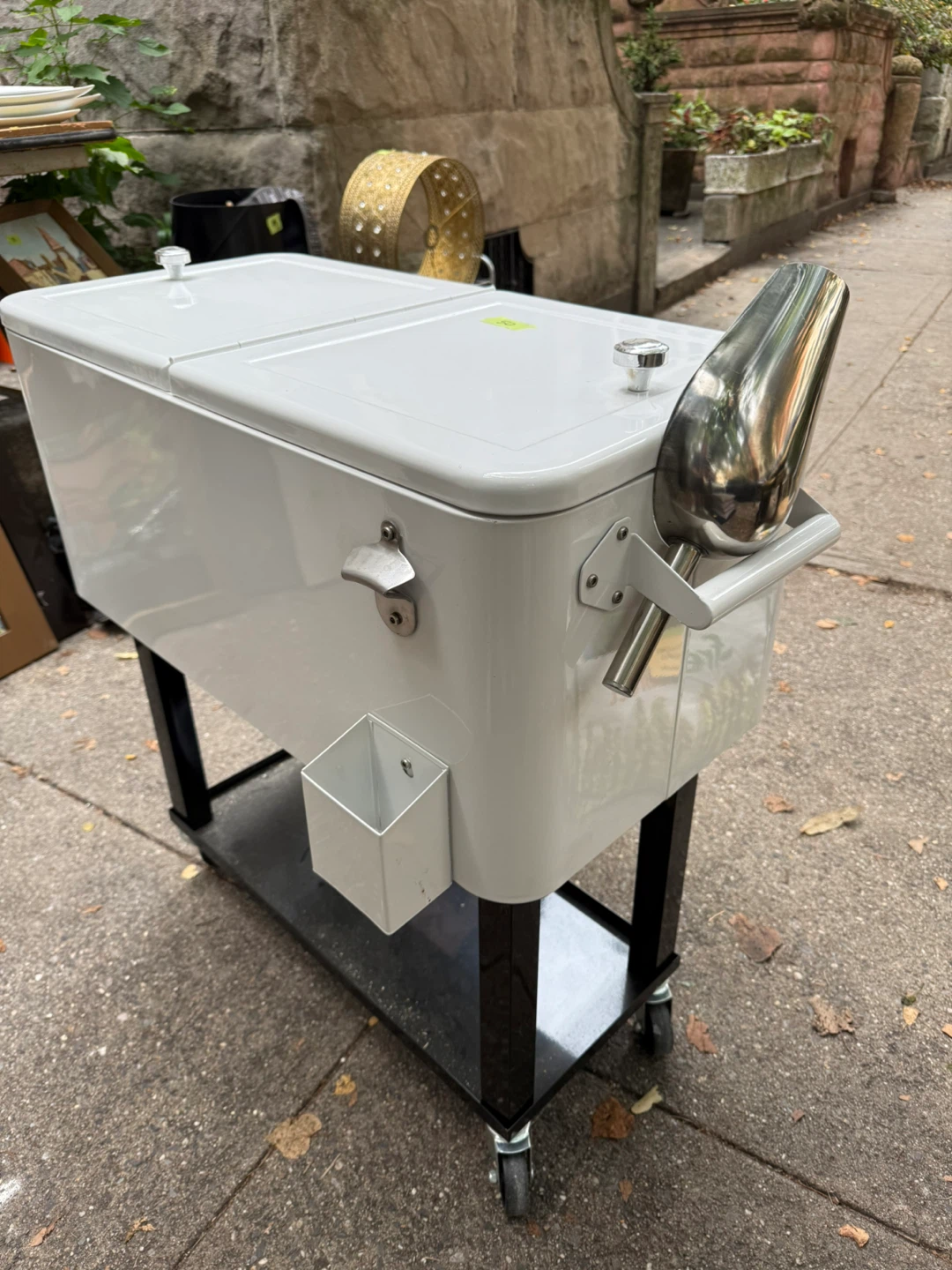 White Rolling Cooler with Stand - photo 2