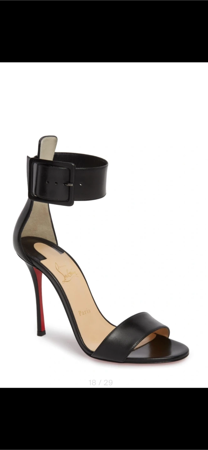 Christian Louboutin Black Leather Ankle Strap Heels - photo 4