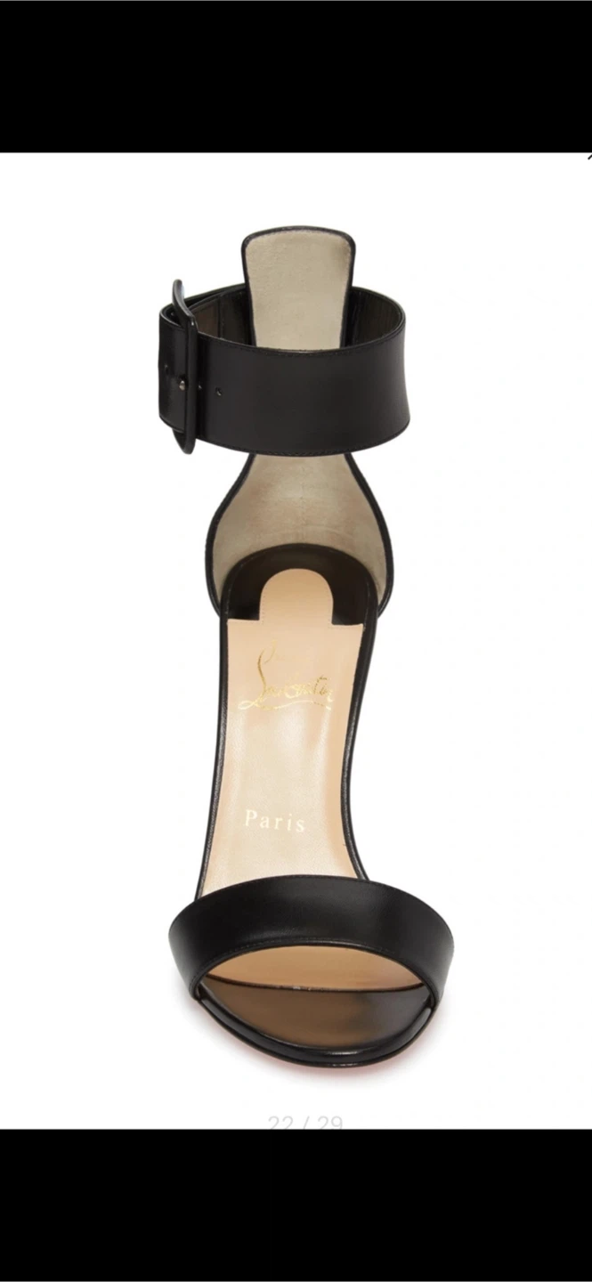 Christian Louboutin Black Leather Ankle Strap Heels - photo 2