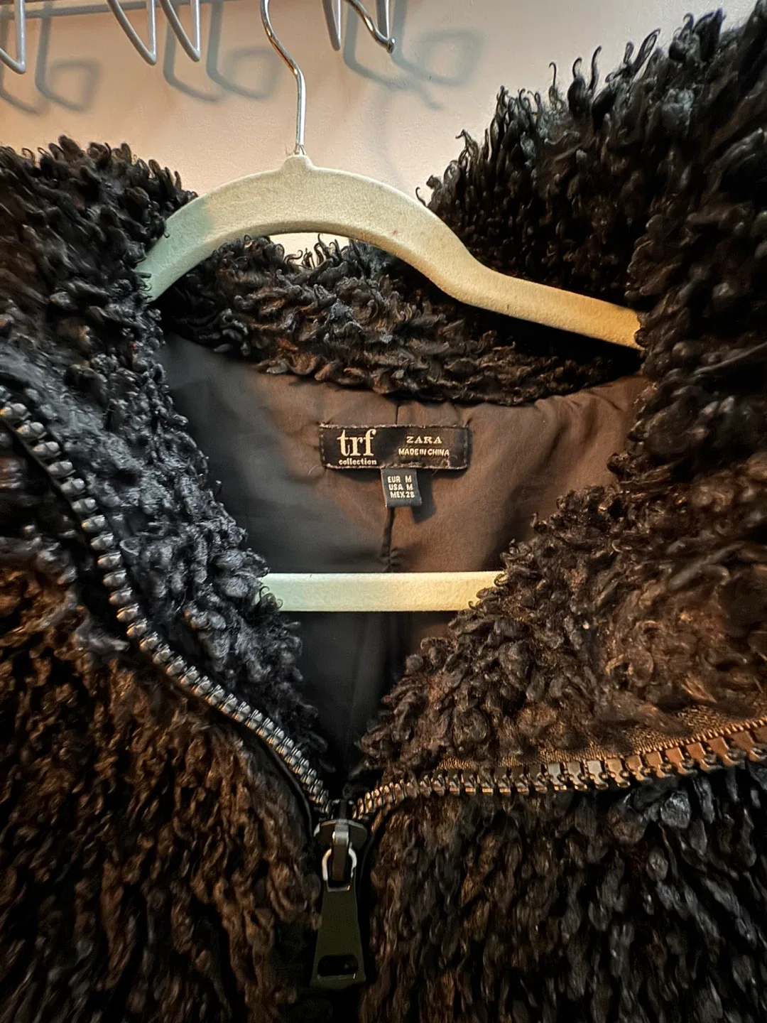 Zara TRF Collection Black Fuzzy Jacket - Size M image indicator(3)