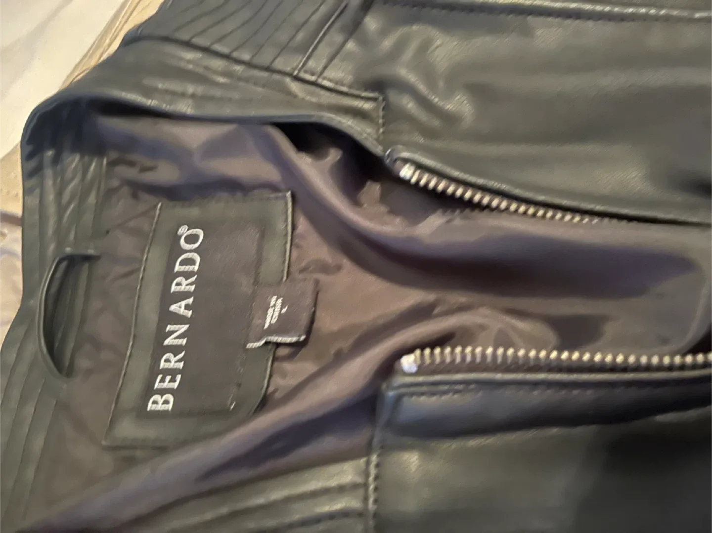2 Bernardo Leather Jacket - Black & Beige image indicator(6)