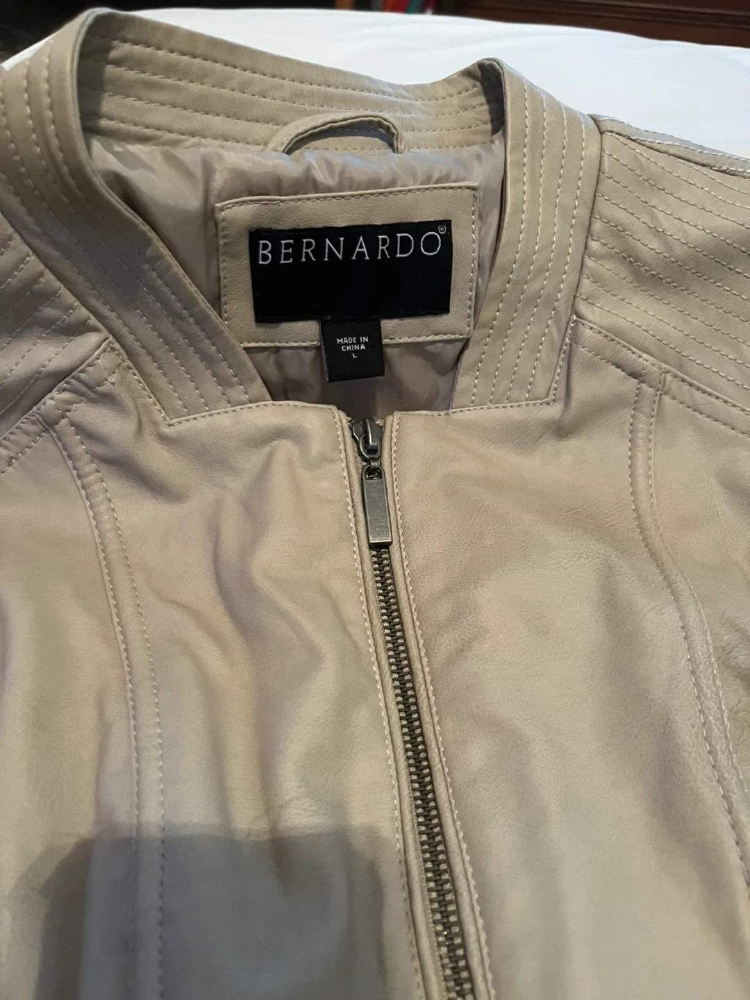 2 Bernardo Leather Jacket - Black & Beige image indicator(7)