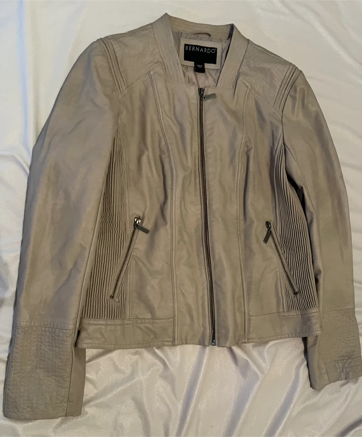 2 Bernardo Leather Jacket - Black & Beige image indicator(2)