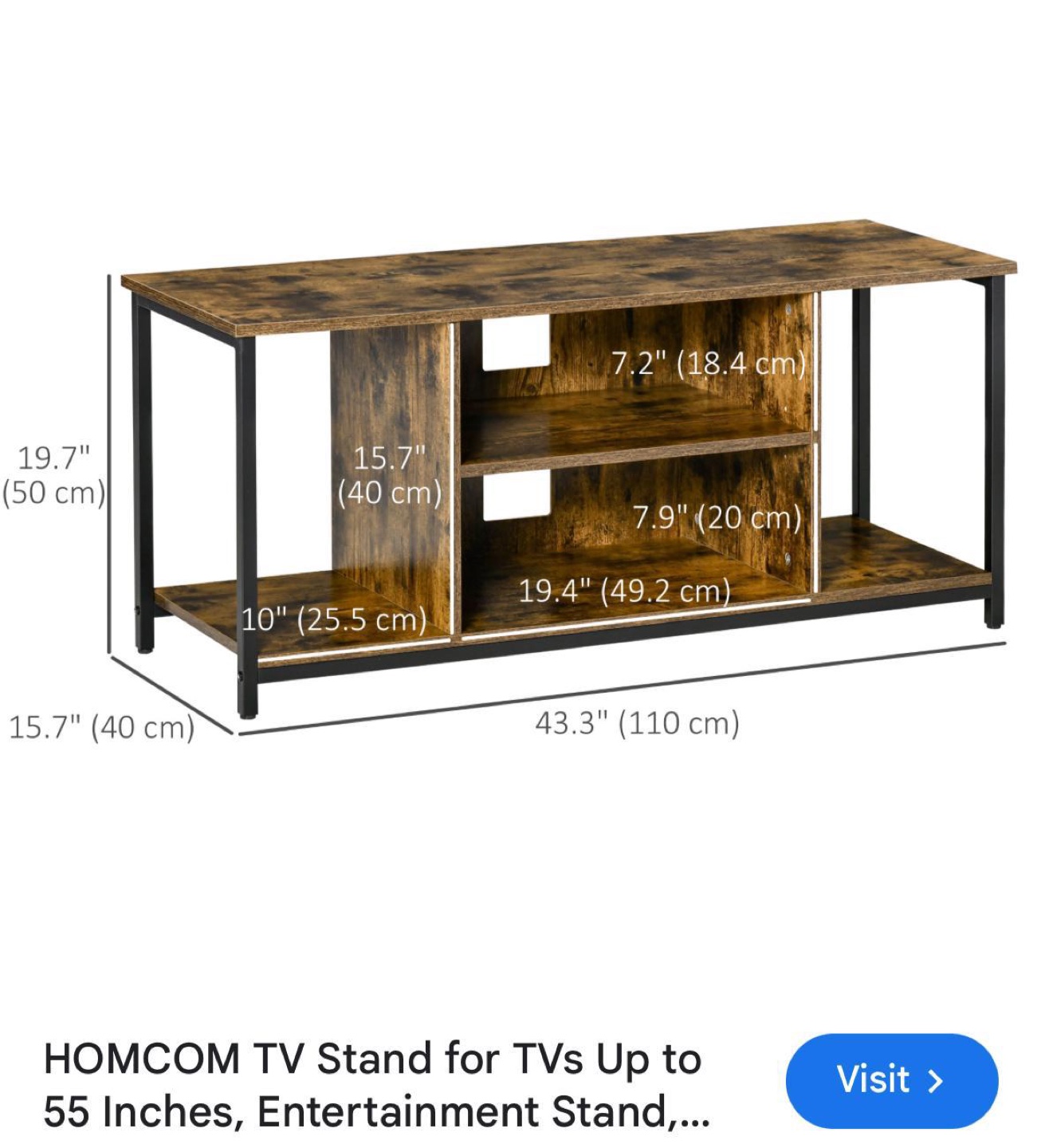 HOMCOM TV Stand for TVs Up to 55 Inches - photo 4