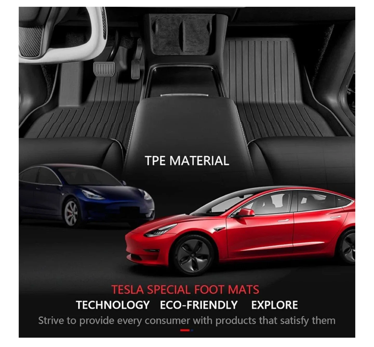 Maysoo Tesla Model 3 Floor Mats - Black image indicator(5)