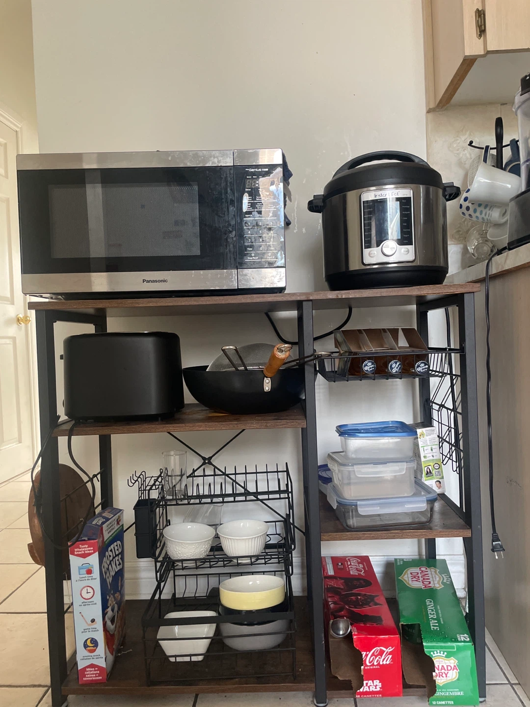 Kitchen Shelf Rack - Brown & Black