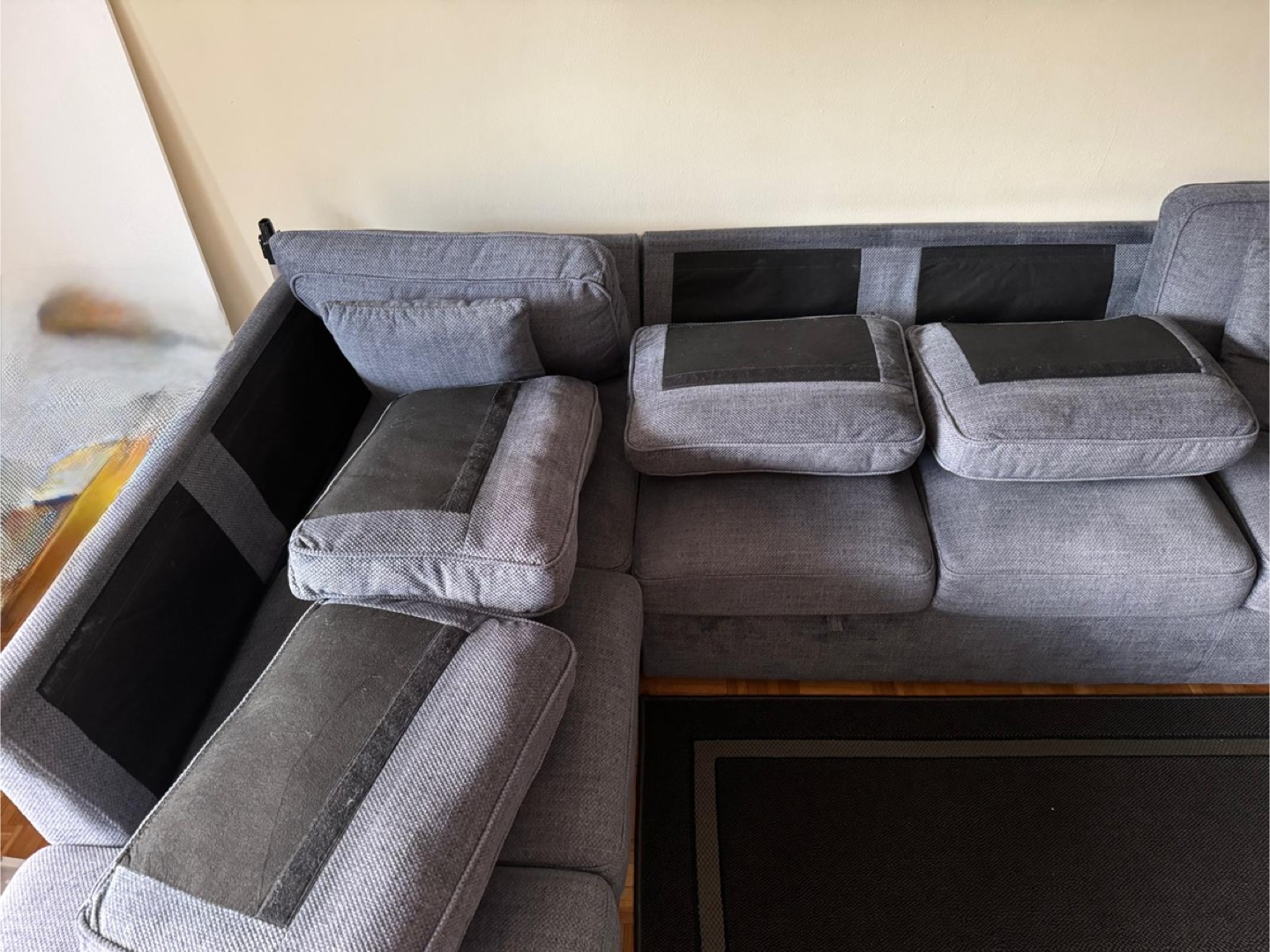 Grey Sectional Sofa with Chaise Lounge - photo 4