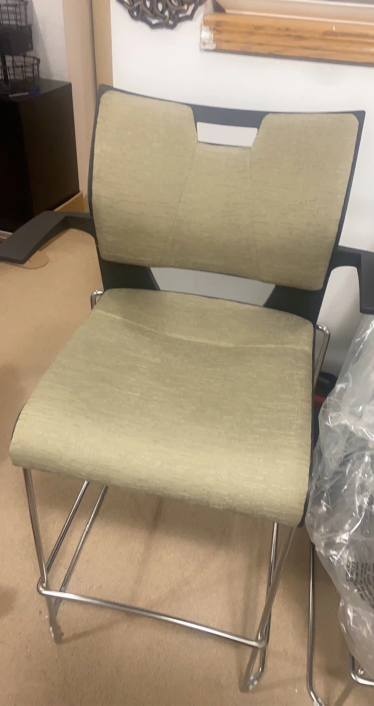Office Chair - Beige Fabric, Chrome Frame - photo 4