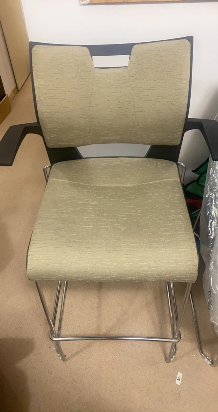 Office Chair - Beige Fabric, Chrome Frame - photo 2
