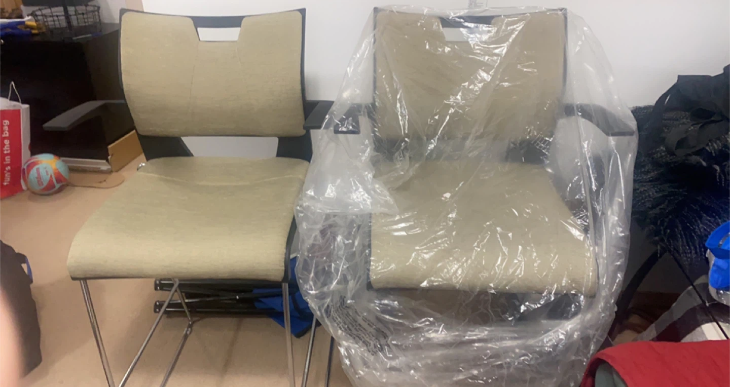 Office Chair - Beige Fabric, Chrome Frame