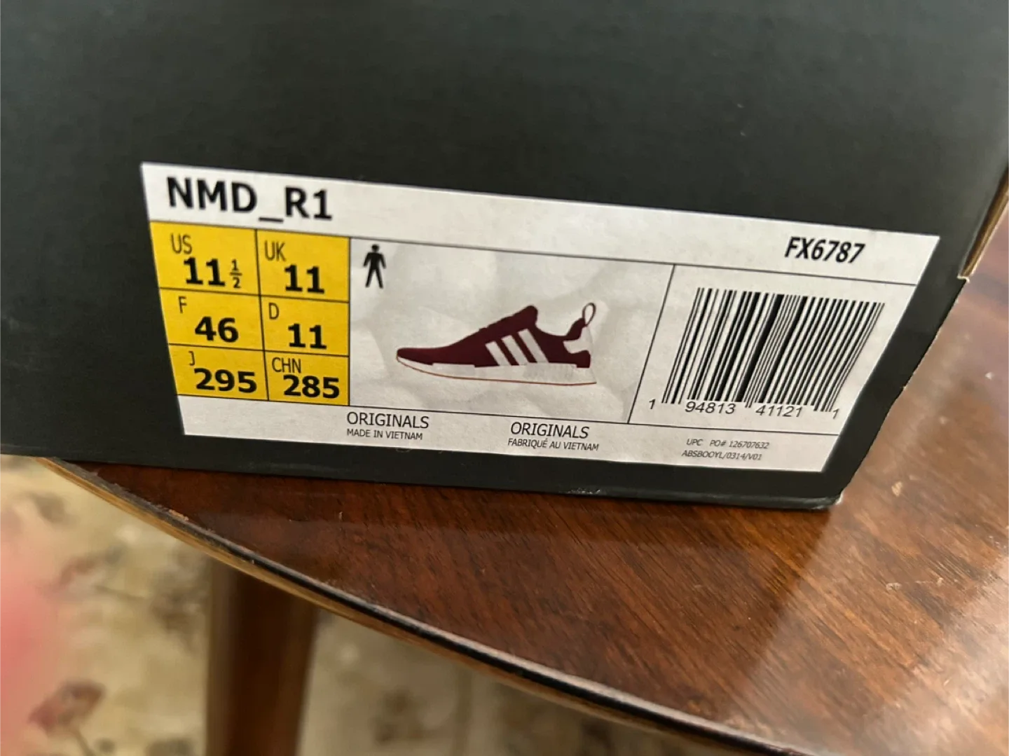 Adidas NMD_R1 Burgundy Shoes US 11.5 image indicator(5)