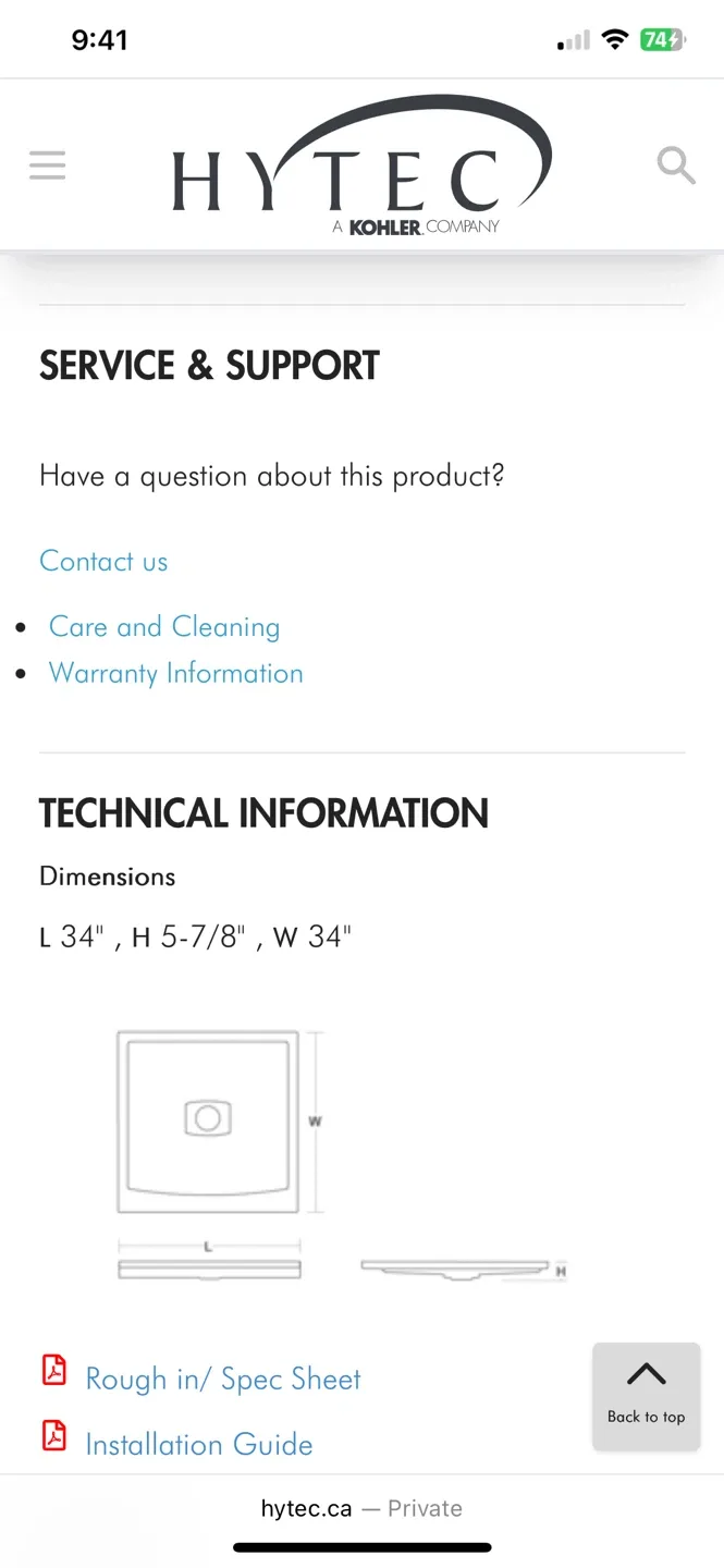 HYTEC ACR20463-0 Receptor - Shower Base image indicator(3)