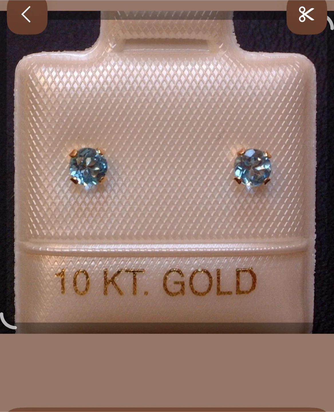 10KT Blue Topaz Stud Earrings thumbnail