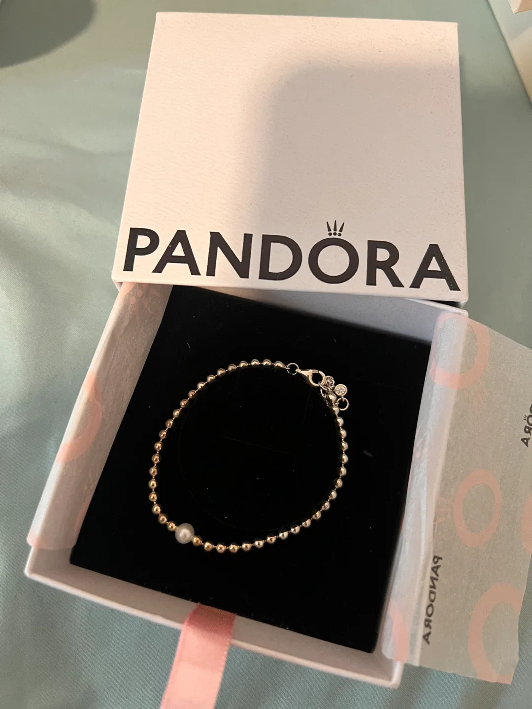 Pandora Silver Beaded Bracelet with Pearl image indicator(2)