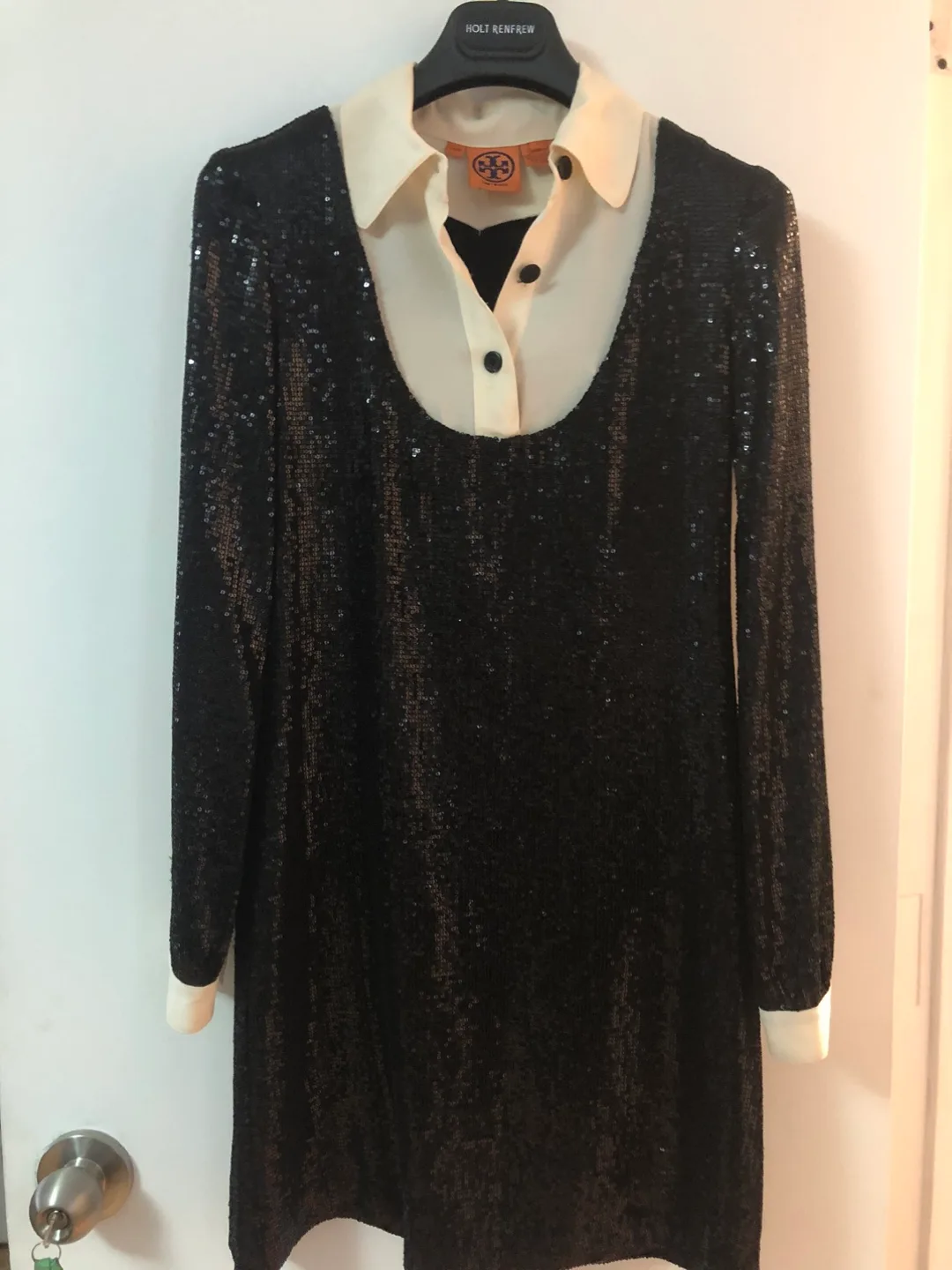 Tory Burch Emma Sequin Silk Dress - S