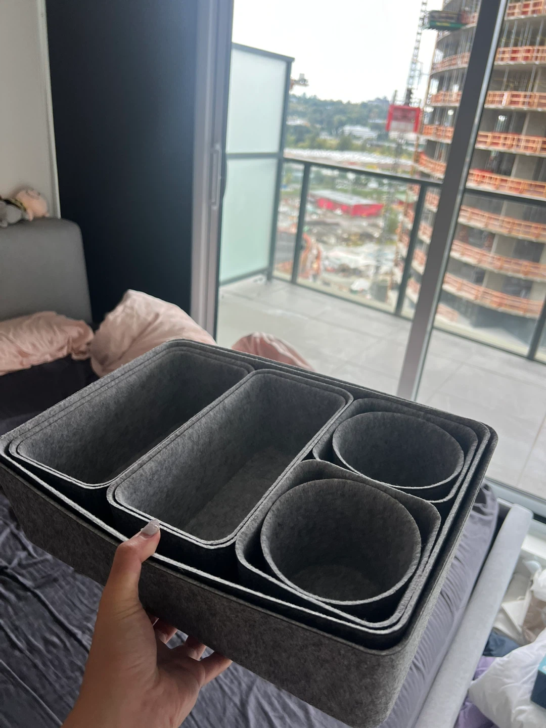 Grey Felt Drawer Organizers -  Set