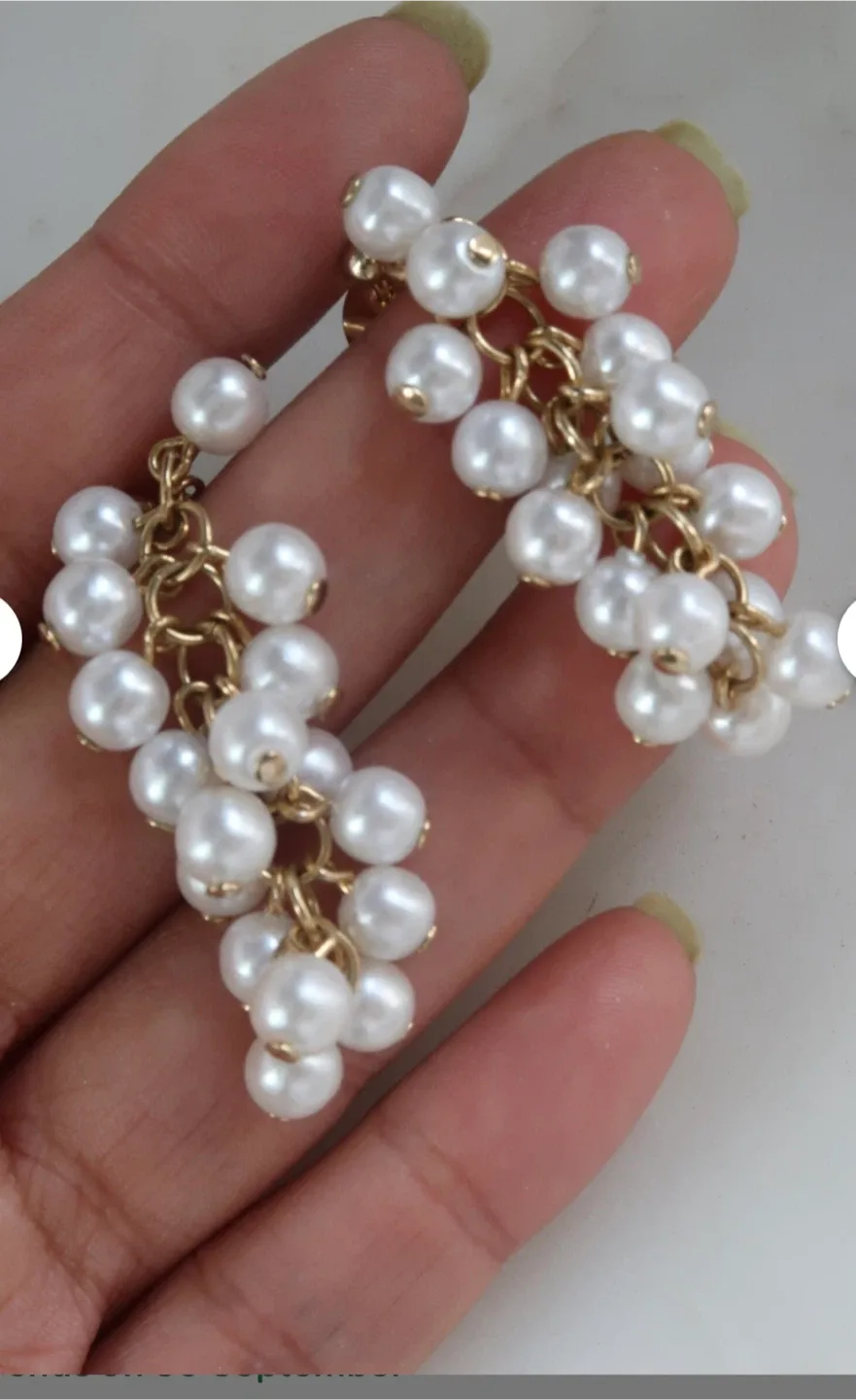 Pearl Cluster Dangle Earrings thumbnail