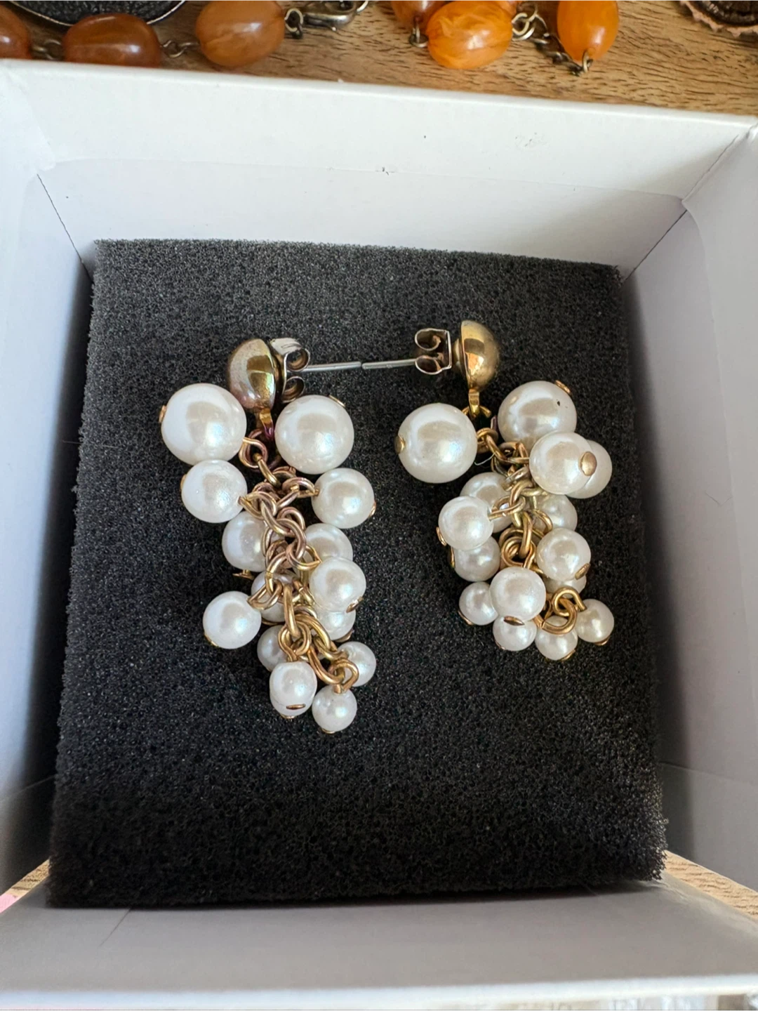 Pearl Cluster Dangle Earrings - photo 3