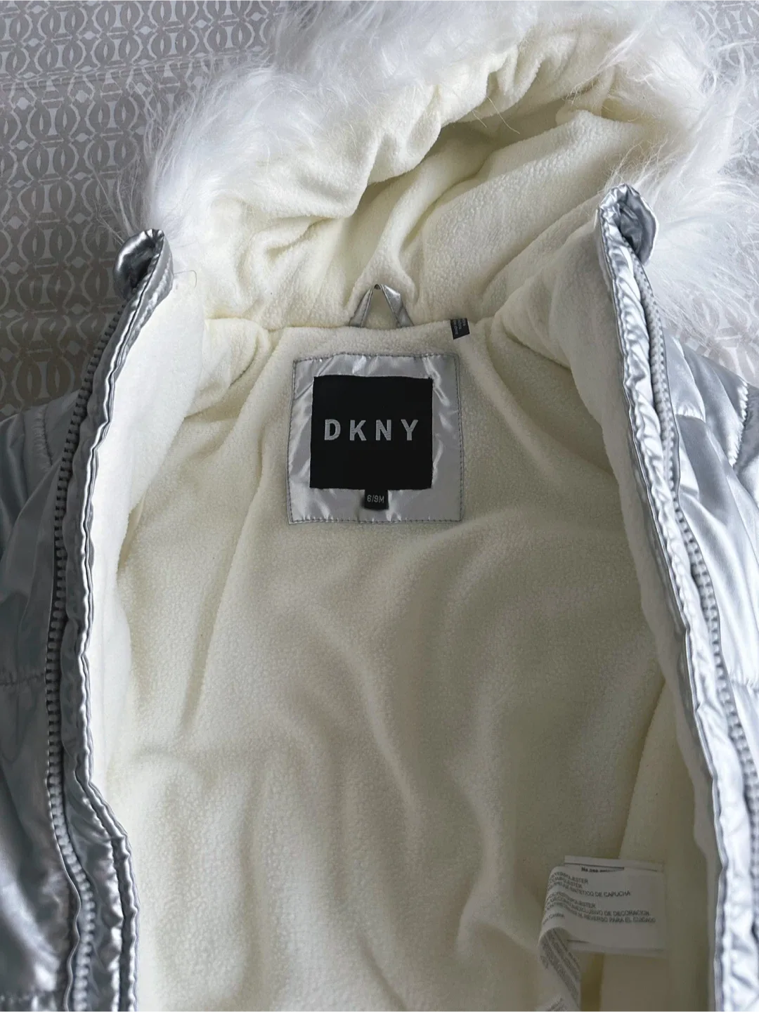 New DKNY Silver Snowsuit 6/9M image indicator(3)