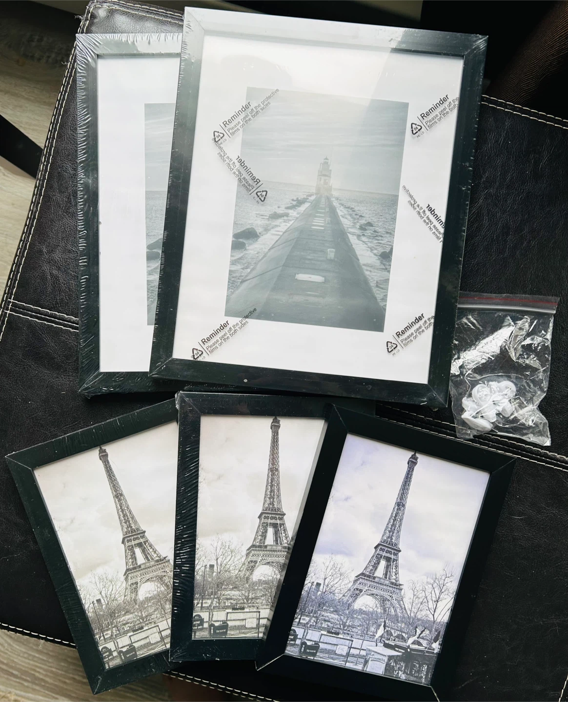 Picture Frames - Set of 5, Black