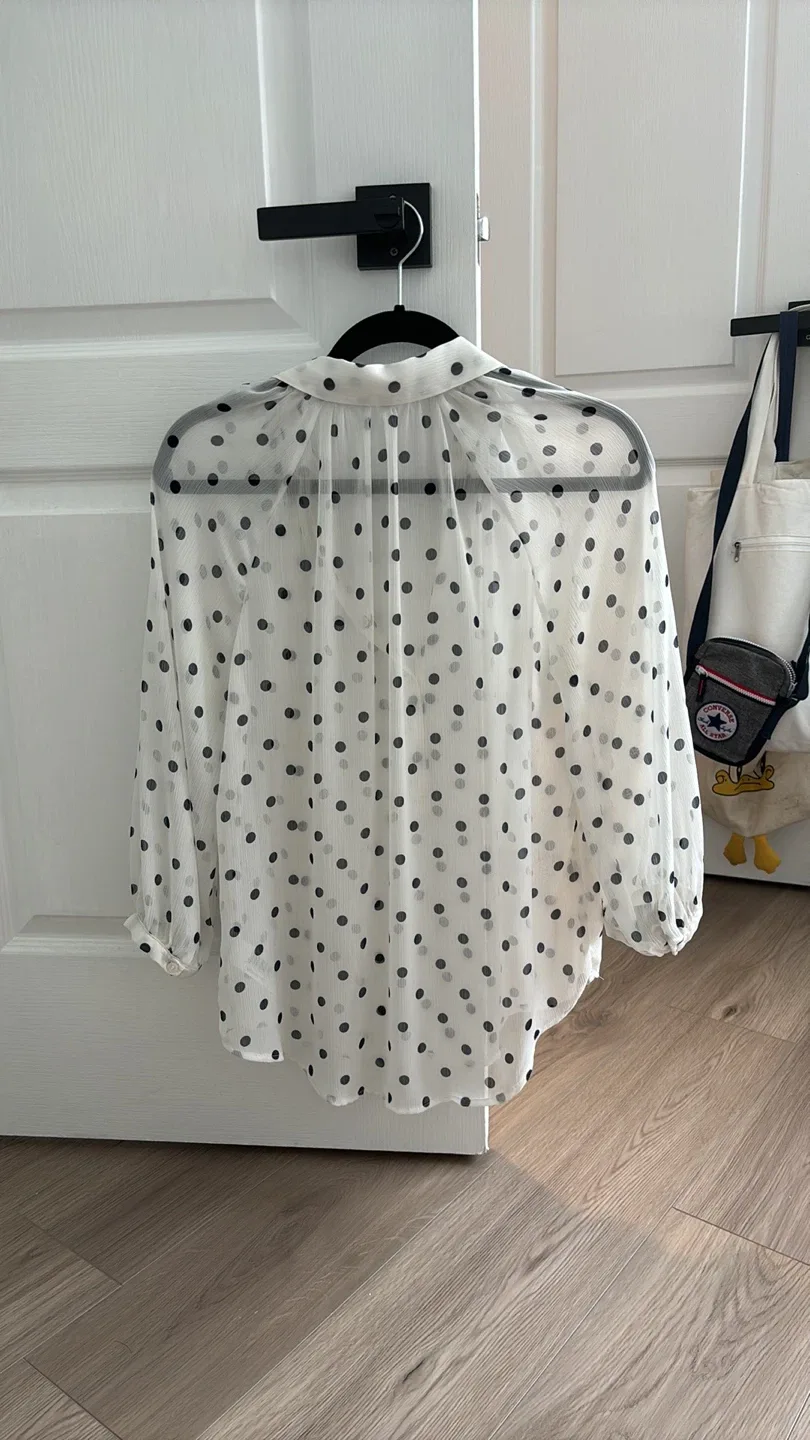 White Polka Dot Blouse image indicator(2)