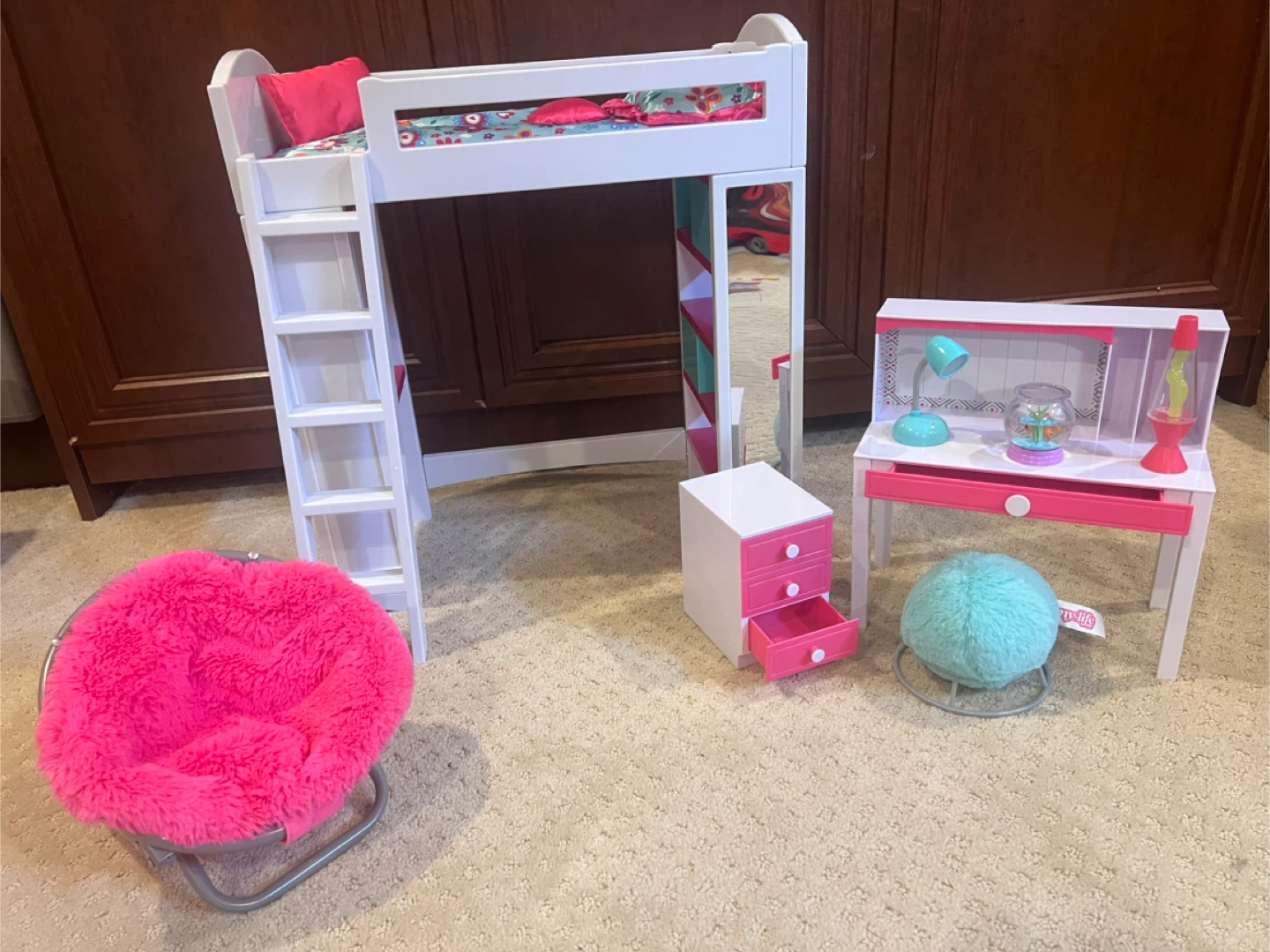 My life: 18 inch doll Loft Bed, Desk & Chair Set - photo 2