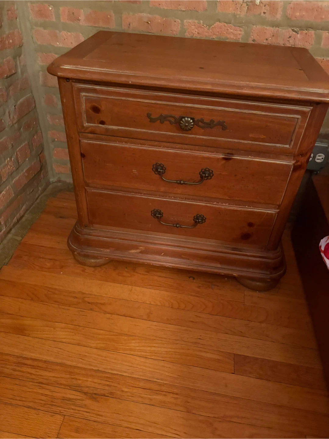 Wooden 3-Drawer Nightstand - photo 2
