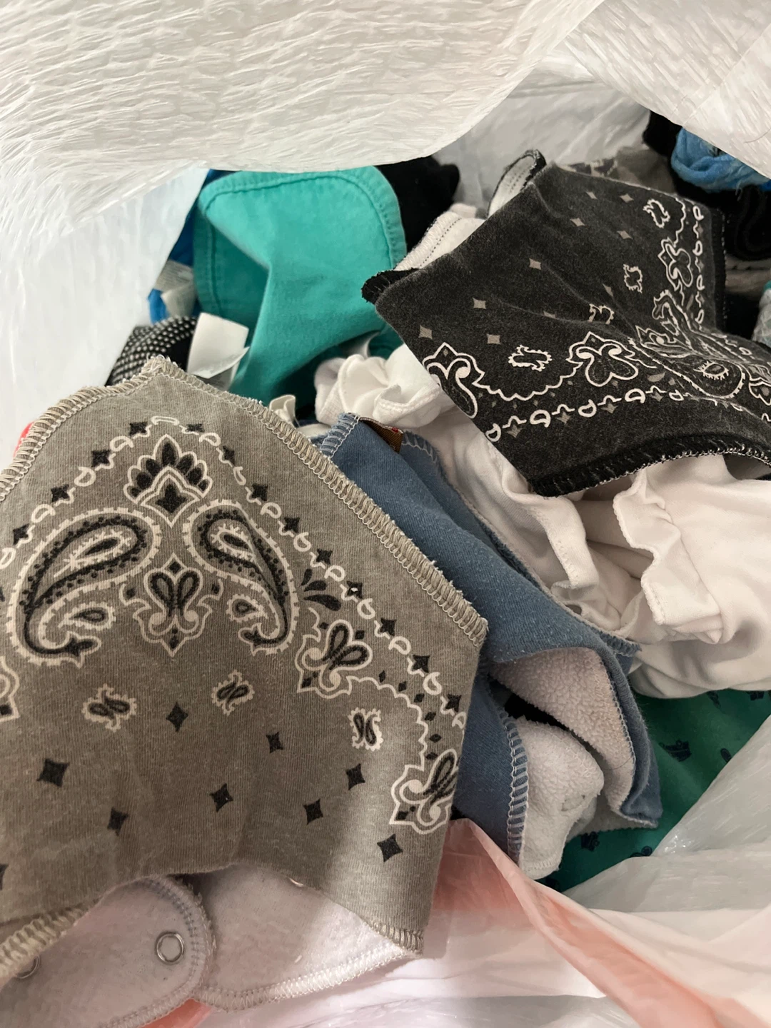 Bag of baby clothes