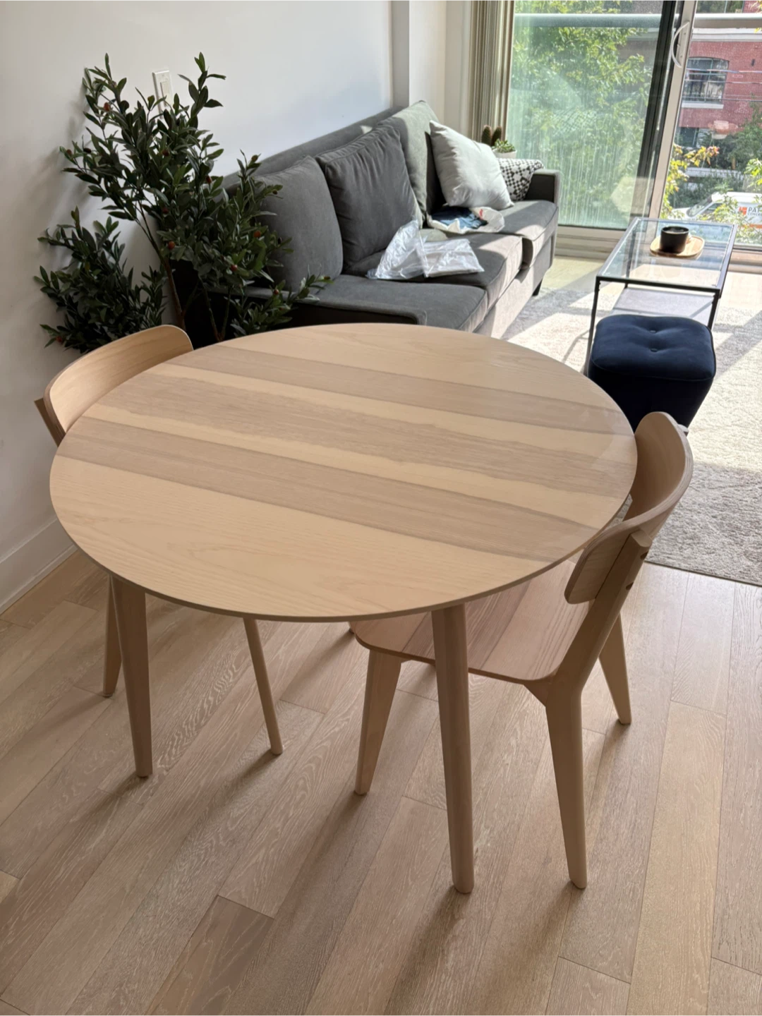 IKEA Lisabo Dining Table & 2 Chairs - Light Ash