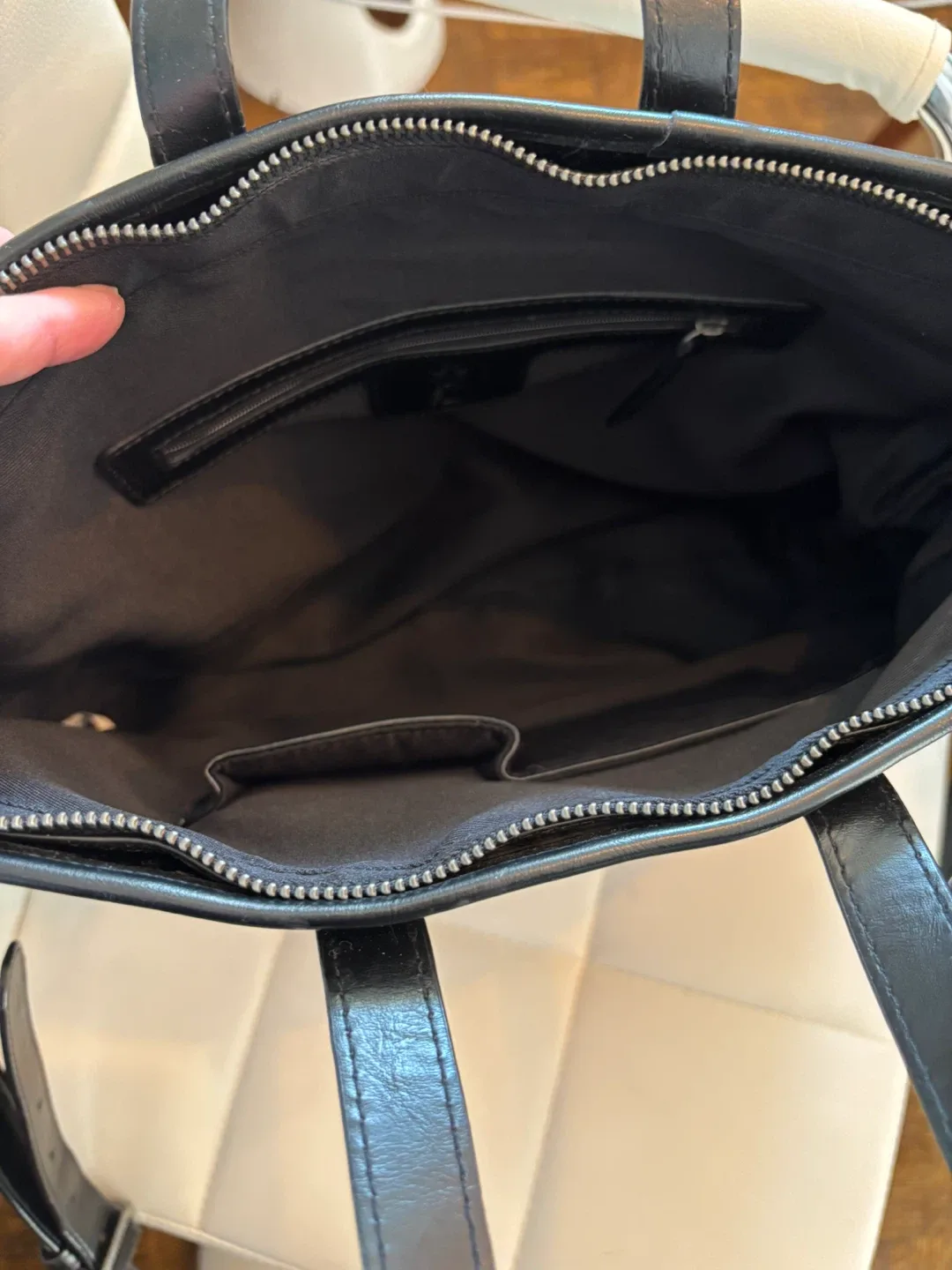 Fly London Black Leather Canvas Bag Thrashed image indicator(4)