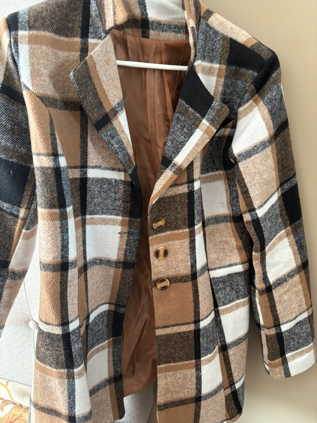 Plaid Blazer - Brown, Black, White - photo 2