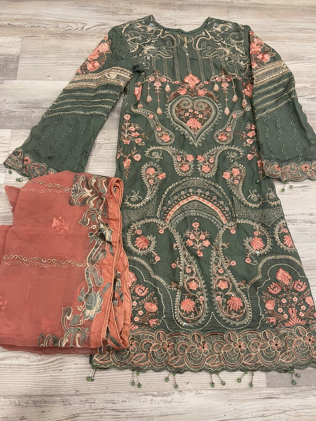 Embroidery Chiffon Suit outfit Part wear - photo 2