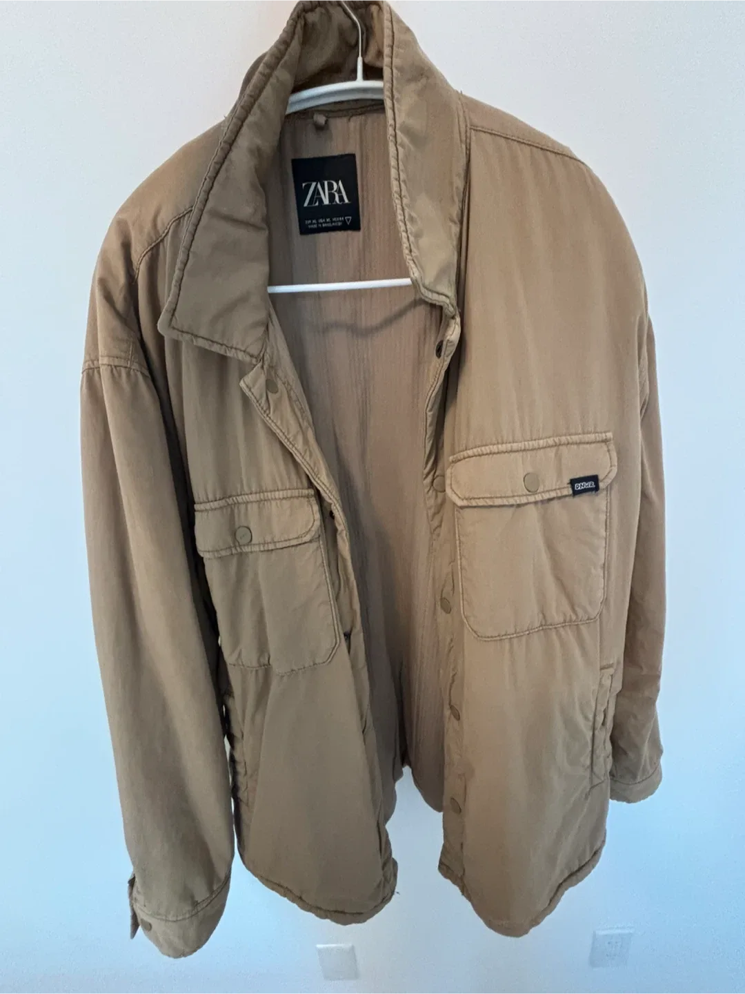 Zara Overshirt Shacket - Taupe Brown - Size XL image indicator(3)