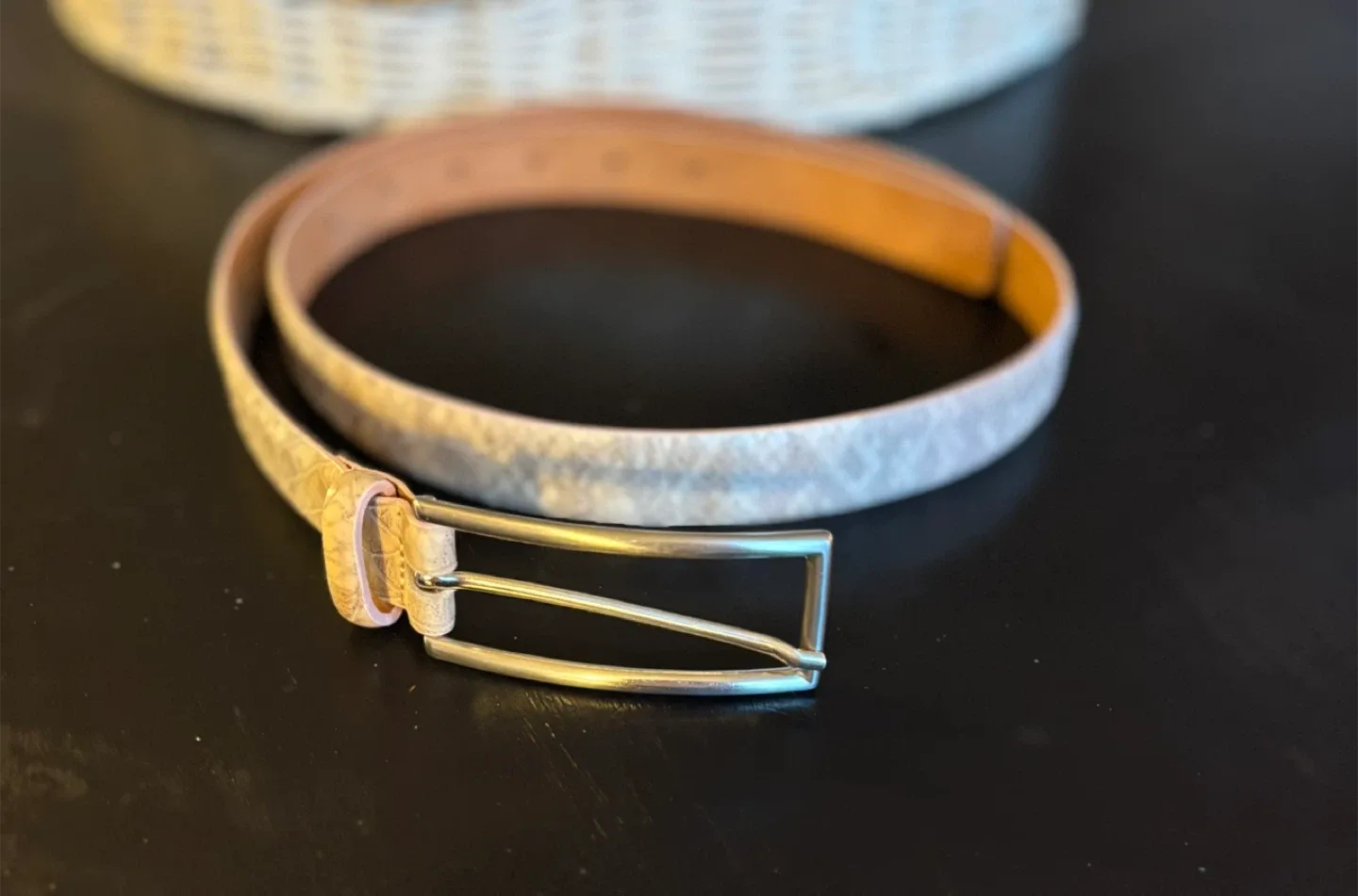 Berge Genuine Textured Snake print leather belt thumbnail