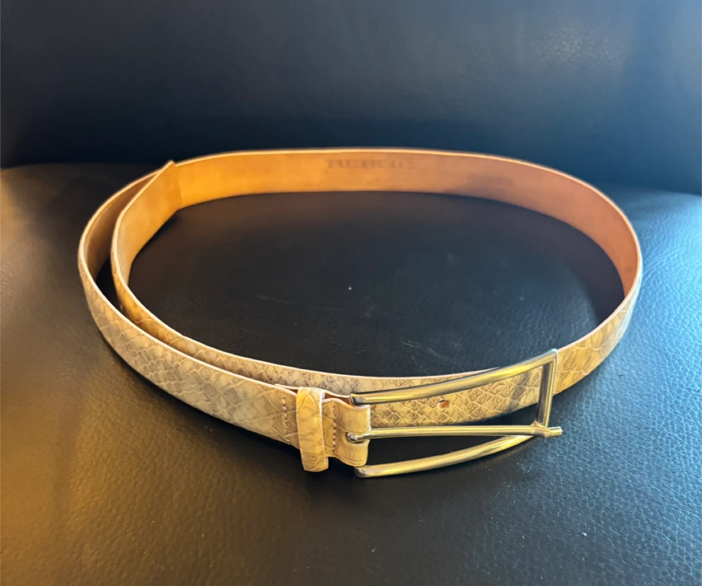 Berge Genuine Textured Snake print leather belt - photo 4