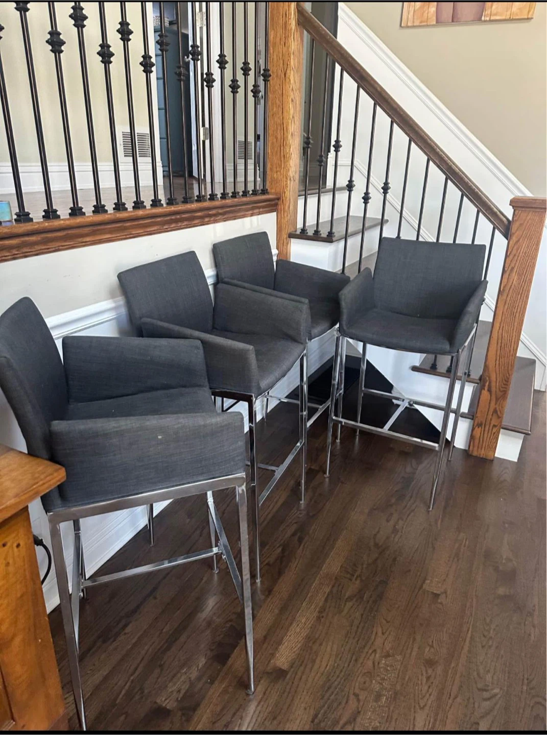 Set of 4 Gray Bar Stools - photo 2