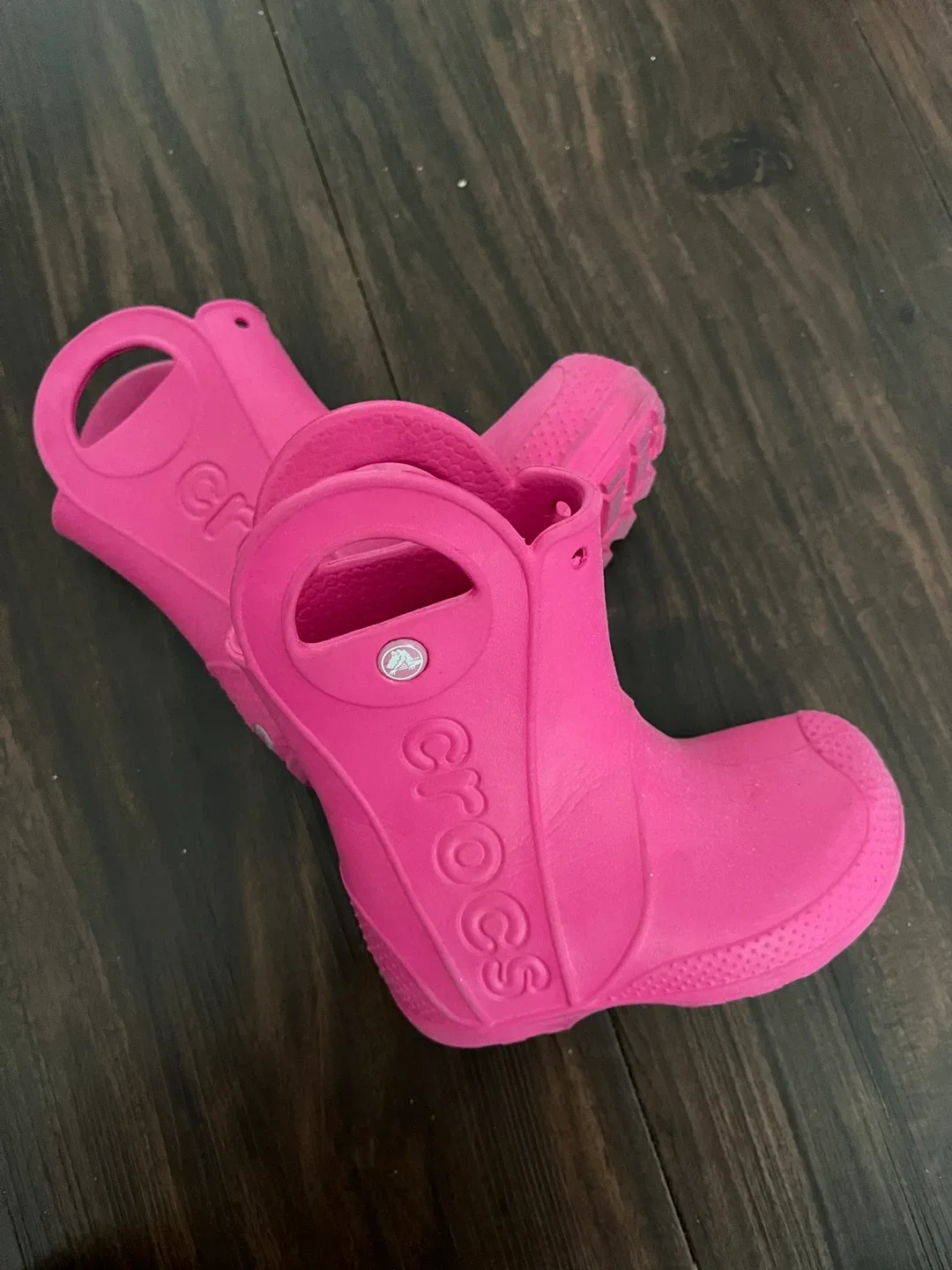 Pink Crocs Rain Boots Size 8 thumbnail