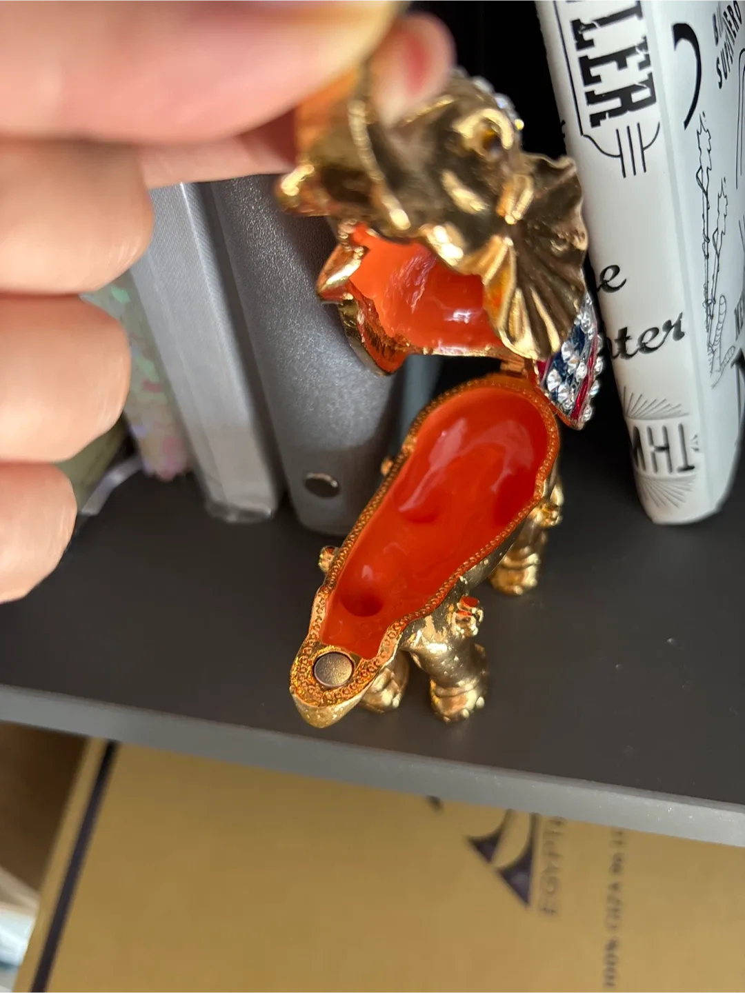 Elephant Trinket Box - Gold Tone image indicator(2)