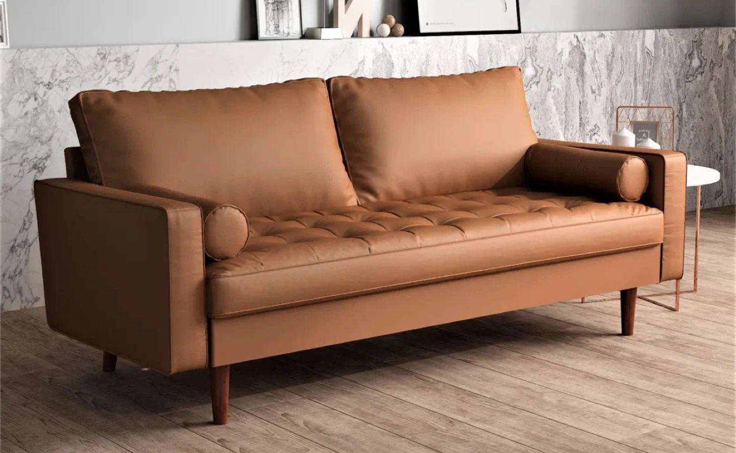 Brown Leather Sofa image indicator(4)