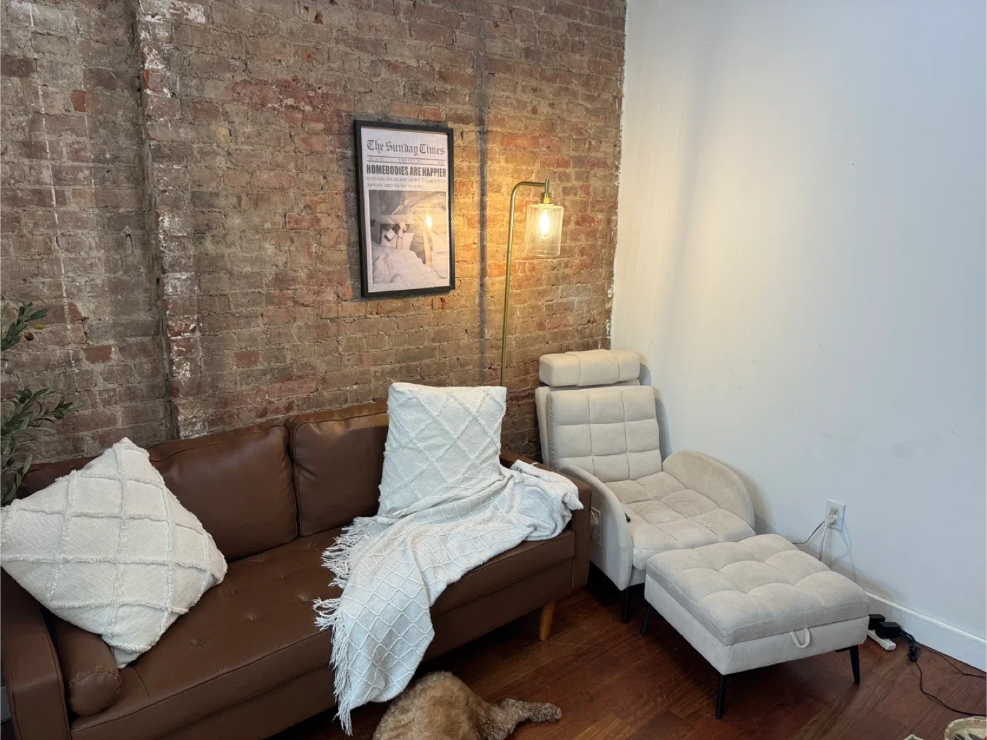 Brown Leather Sofa image indicator(3)