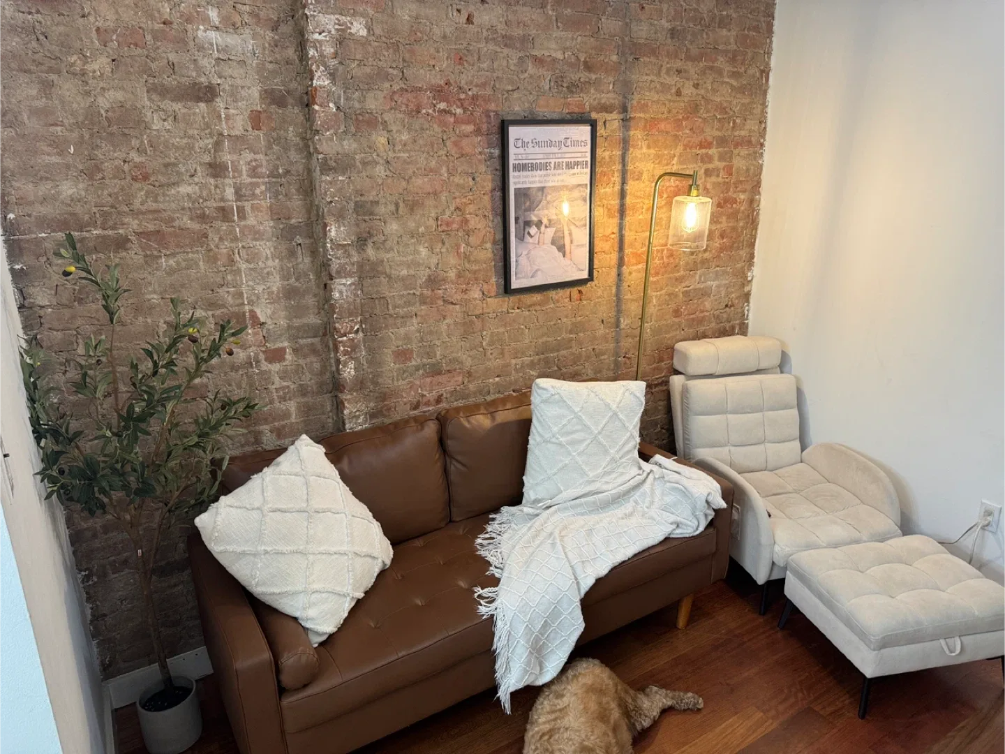 Brown Leather Sofa image indicator(2)