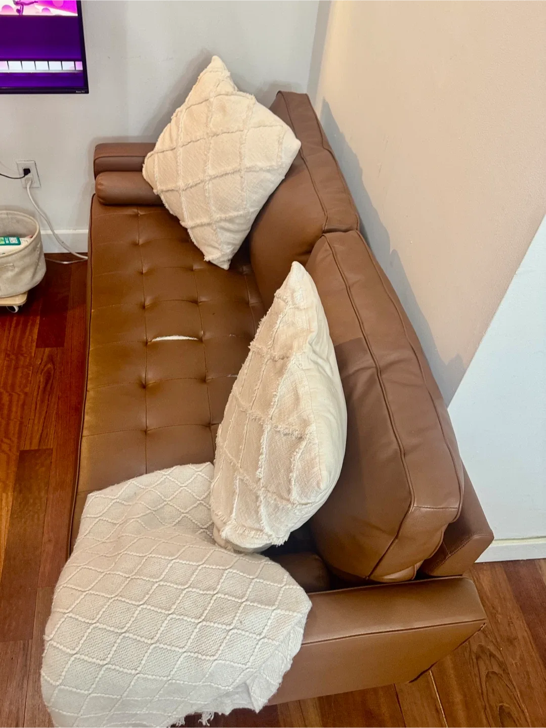 Brown Leather Sofa image indicator(5)