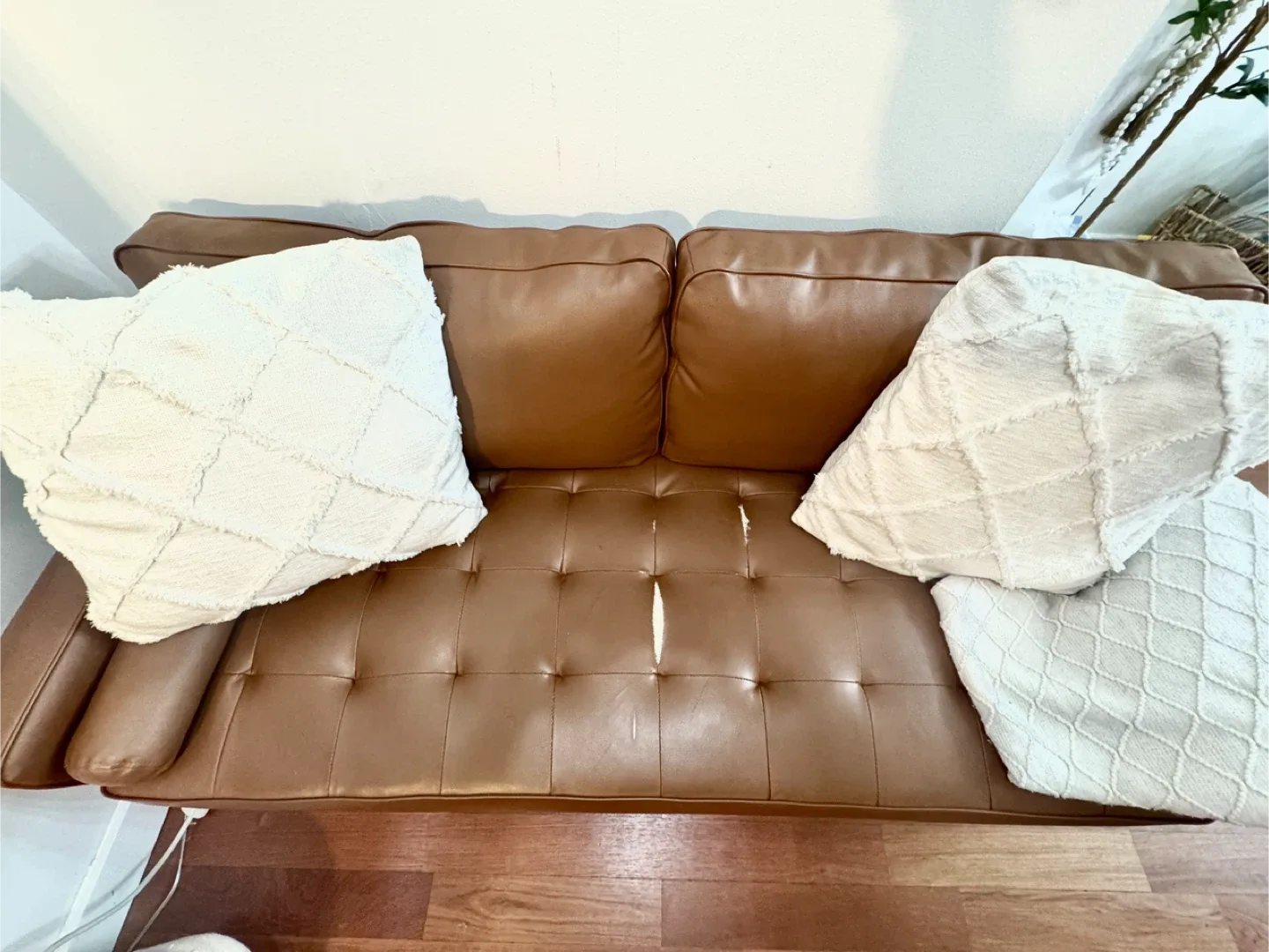 Brown Leather Sofa image indicator(6)