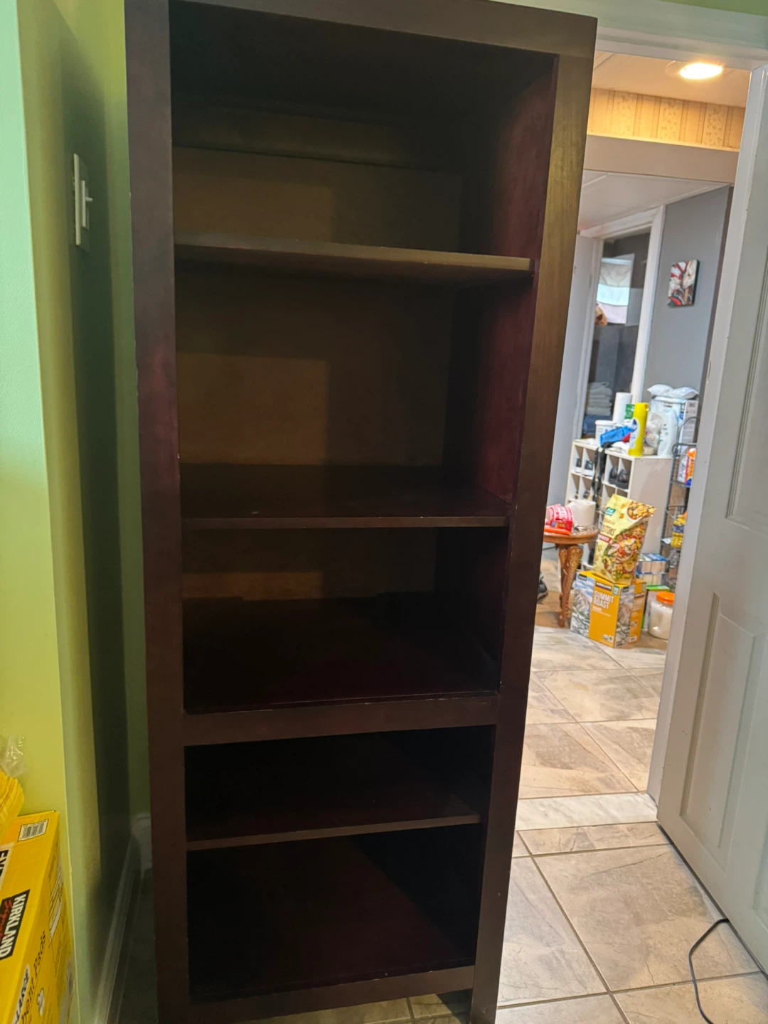 Dark Brown Wooden Bookshelf