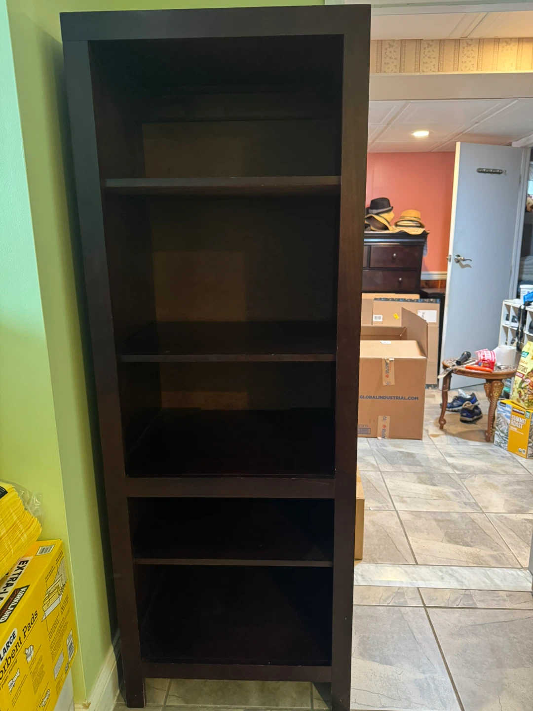 Dark Brown Wooden Bookshelf - photo 2
